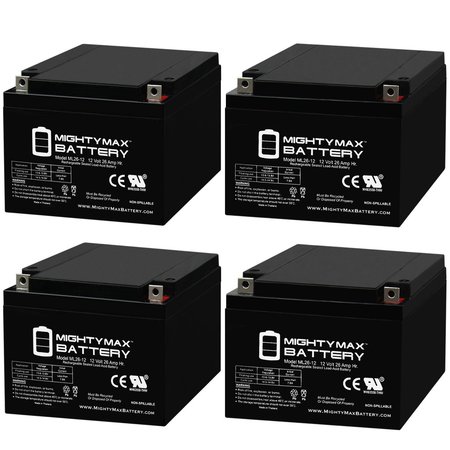 12V 26AH Replacement Battery for Levo LCM 25AH, Comfort II - 4PK -  MIGHTY MAX BATTERY, MAX3959964